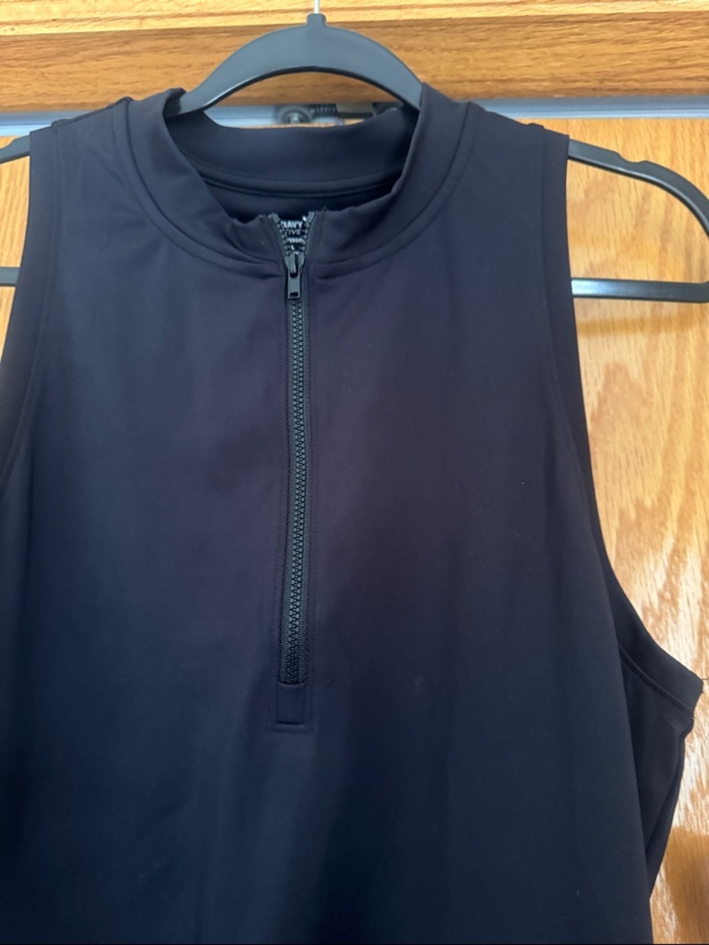 Old Navy Black Sleeveless Midi Dress with Front Zip - Picture 5 of 5